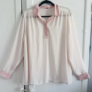 Free People Pink  Blouse Horse Print